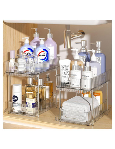 Organizador Bajo Fregadero Delamu 2 Piezas Transparente