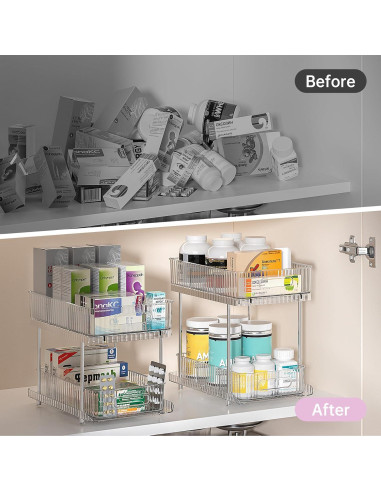 Organizador Bajo Fregadero Delamu 2 Piezas Transparente