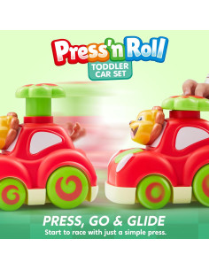 Coches de Juguete Animales Joyin - Elefante, Mono, Jirafa, León 2