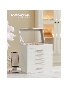 Organizador de Joyas SONGMICS 6 Capas Blanco y Dorado 2
