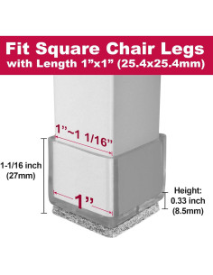 Protectores de Suelo Anwenk para Patas de Sillas Cuadradas 16 Piezas 2