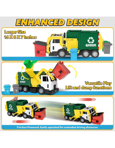 Camión de Basura Joyin con Contenedor y Tarjetas de Aprendizaje