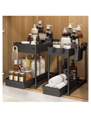 Organizador Bajo Fregadero Sevenblue 2 Niveles con Cajón