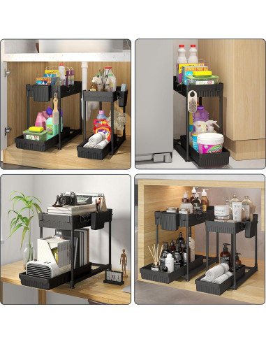 Organizador Bajo Fregadero Sevenblue 2 Niveles con Cajón