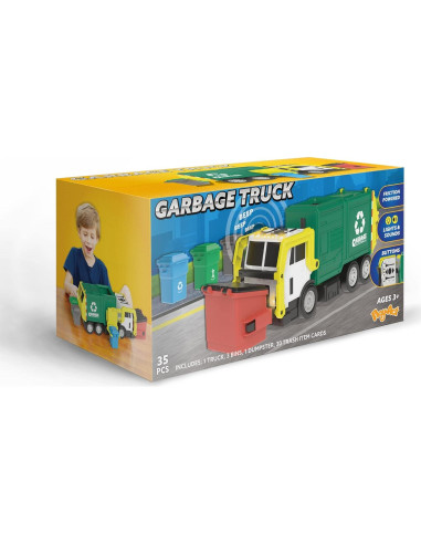 Camión de Basura Joyin con Contenedor y Tarjetas de Aprendizaje