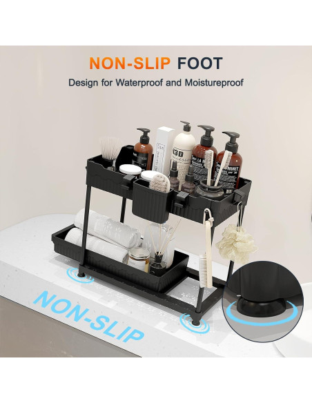 Organizador Bajo Fregadero Sevenblue 2 Niveles con Cajón