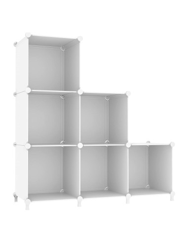 Organizador de Almacenamiento AWTATOS 6 Cubos Apilables Blanco