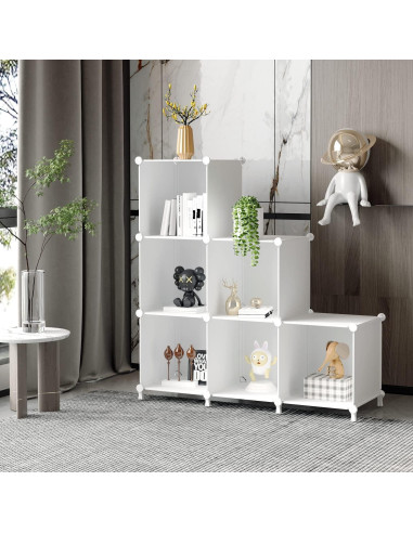 Organizador de Almacenamiento AWTATOS 6 Cubos Apilables Blanco