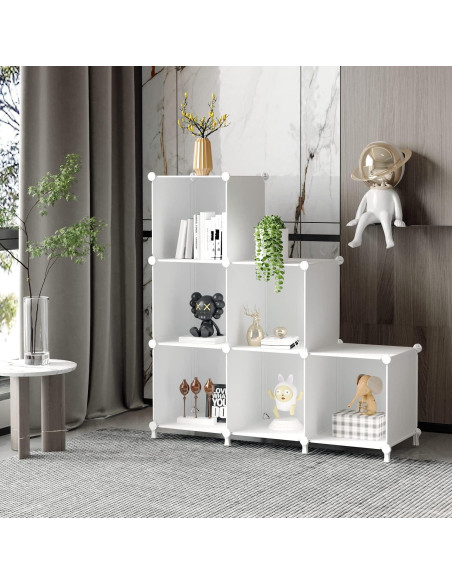 Organizador de Almacenamiento AWTATOS 6 Cubos Apilables Blanco