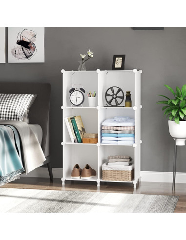 Organizador de Almacenamiento AWTATOS 6 Cubos Apilables Blanco