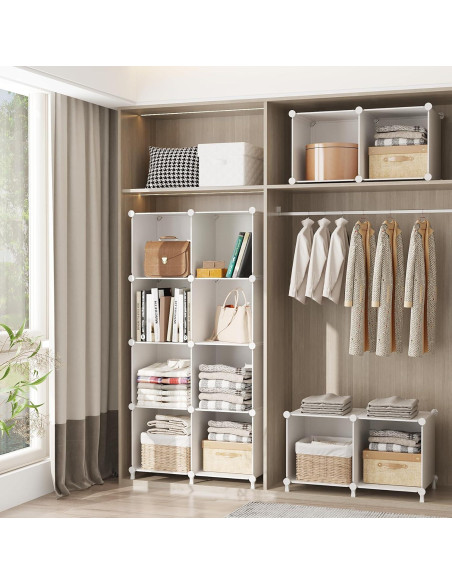 Organizador de Almacenamiento AWTATOS 6 Cubos Apilables Blanco