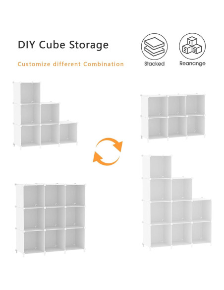 Organizador de Almacenamiento AWTATOS 6 Cubos Apilables Blanco