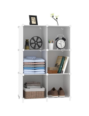 Organizador de Almacenamiento AWTATOS 6 Cubos Apilables Blanco