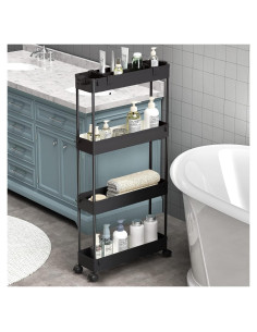 Carro de Almacenamiento Slim SPACELEAD 4 Niveles Negro