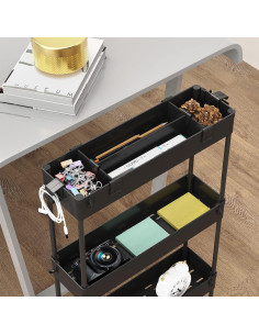 Carro de Almacenamiento Slim SPACELEAD 4 Niveles Negro 2