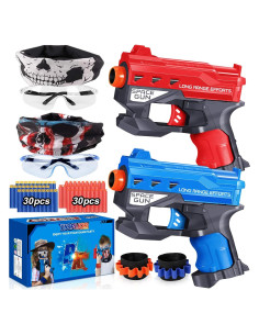 Paquete de 2 Pistolas Juguete TiopLior con 60 Balas y Gafas