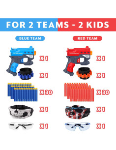 Paquete de 2 Pistolas Juguete TiopLior con 60 Balas y Gafas 2