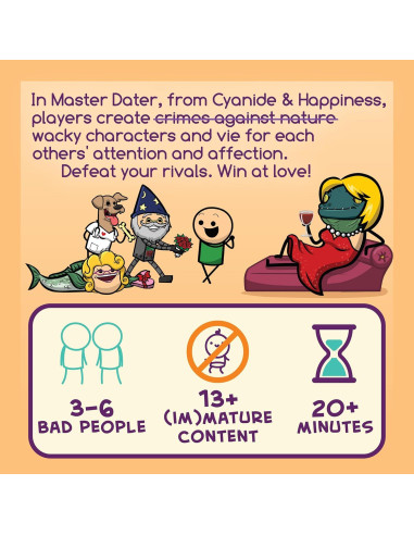 Master Dater Cyanide & Happiness - Juego de cartas para 3-8