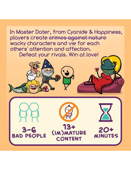 Master Dater Cyanide & Happiness - Juego de cartas para 3-8 Master Dater Cyanide & Happiness - Juego de cartas para 3-8