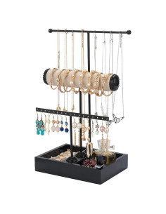 Soporte Organizador de Joyería Pemilosci Negro 3 Niveles
