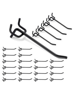 Ganchos para Tablero de Clavos WLLHYF 25 Pcs 10 cm Negros