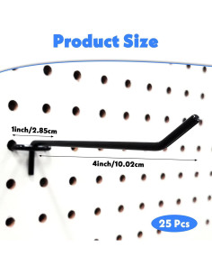 Ganchos para Tablero de Clavos WLLHYF 25 Pcs 10 cm Negros 2