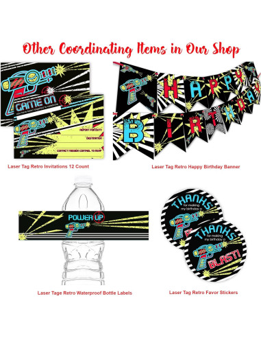 Decoraciones para Cupcakes Laser Tag - 48 Piezas - POP parties Ink