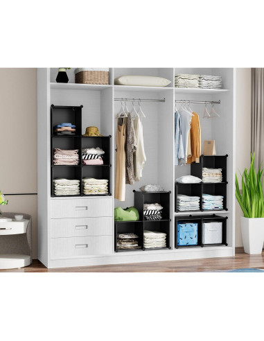 Organizador HOMIDEC 6 Cubos Almacenamiento Modular Negro