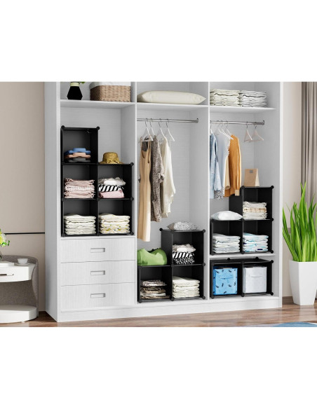 Organizador HOMIDEC 6 Cubos Almacenamiento Modular Negro Organizador HOMIDEC 6 Cubos Almacenamiento Modular Negro