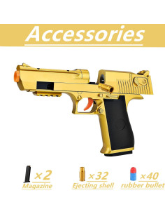 Pistola de Juguete Scierlol Oro con 40 Balas de Espuma 2
