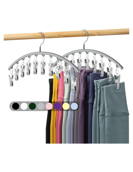 Organizador de Leggings Volnamal 2 Paquetes 20 Clips Gris