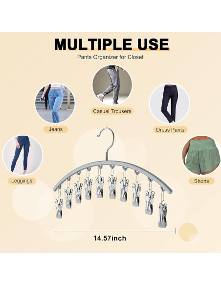 Organizador de Leggings Volnamal 2 Paquetes 20 Clips Gris