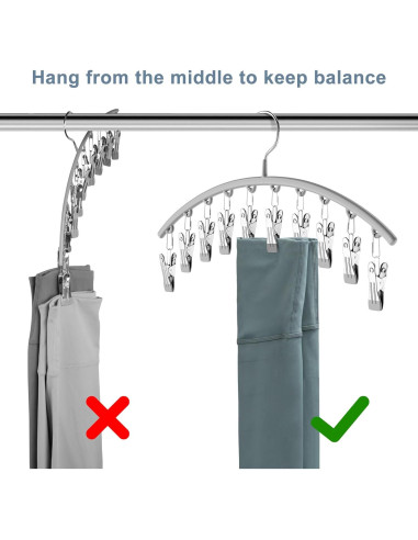 Organizador de Leggings Volnamal 2 Paquetes 20 Clips Gris