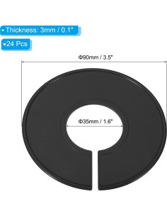 Divisores de Ropa PATIKIL 24 Piezas Redondos Negros 90mm 2