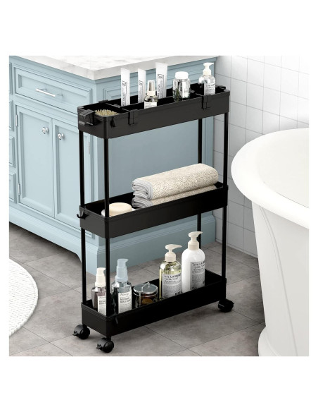 Carro de Almacenamiento Slim SPACELEAD 3 Niveles Negro