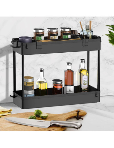 Carro de Almacenamiento Slim SPACELEAD 3 Niveles Negro