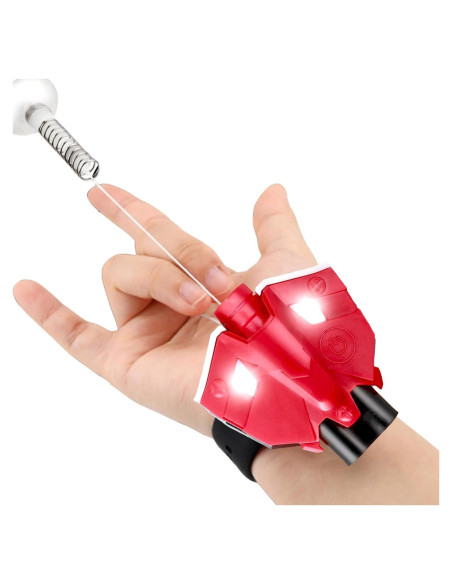 Lanzador de Telaraña Realista Rojo con Guantes y Luz