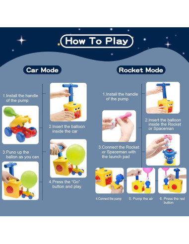 BAKAM Lanzador de Globos y Coche Motorizado STEM Pájaro