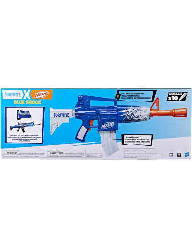 Blaster Nerf Fortnite Blue Shock con 10 Dardos Elite