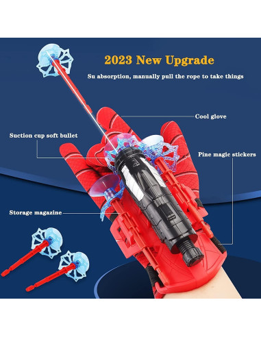 Juego Lanzador Telaraña Vinciph 2 Guantes 5 Balas Suaves