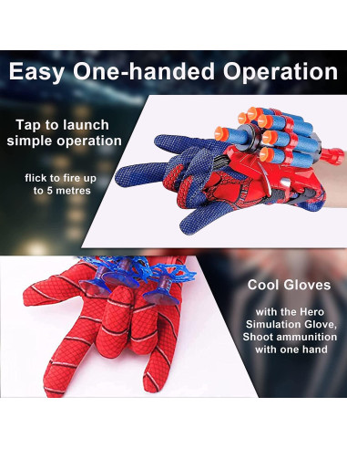 Juego Lanzador Telaraña Vinciph 2 Guantes 5 Balas Suaves