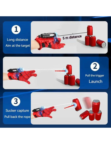 Juego Lanzador Telaraña Vinciph 2 Guantes 5 Balas Suaves