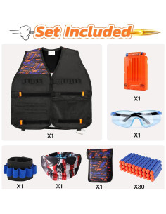 Chaleco Táctico UWANTME para Niños con Dardos y Más 2