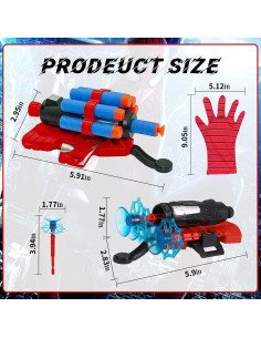Guantes Lanzadores Disfraz Araña para Niños 2 Juegos 2