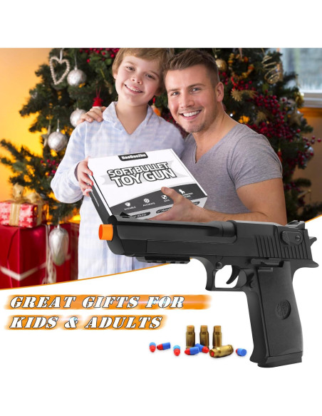 Pistola de Juguete DaoDaoZhu Negra con 50 Balas Suaves