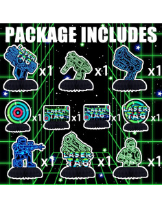 Centros de Mesa Laser Tag Neón - Decoración Fiesta Infantil 2