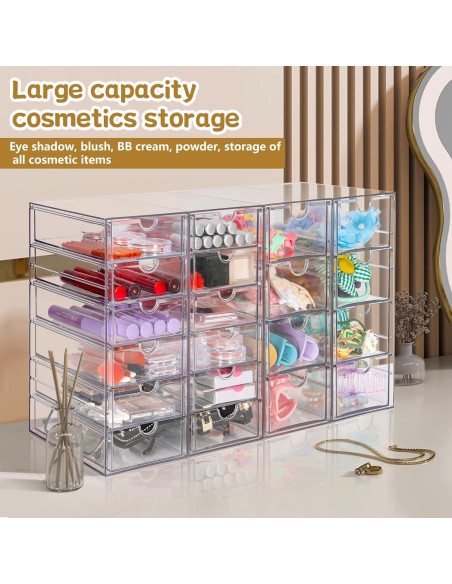 Organizador Acrílico VZKAH 20 Cajones 4 Conjuntos Transparente