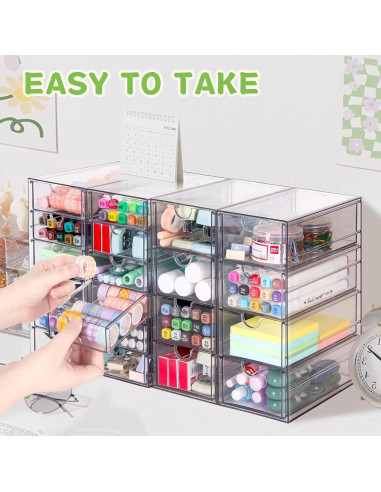Organizador Acrílico VZKAH 20 Cajones 4 Conjuntos Transparente
