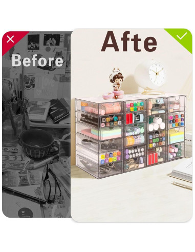 Organizador Acrílico VZKAH 20 Cajones 4 Conjuntos Transparente