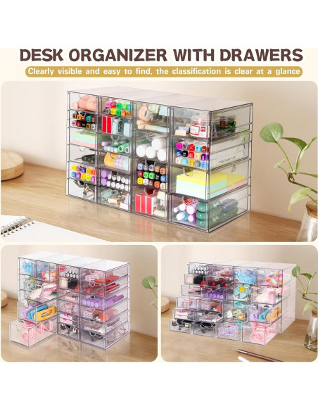 Organizador Acrílico VZKAH 20 Cajones 4 Conjuntos Transparente
